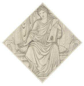 Une femme avec une lyre - Edward Burne Jones